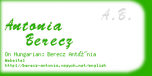 antonia berecz business card